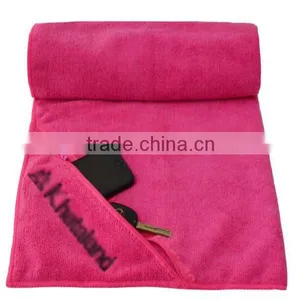Zip Pocket Sport Towel With Customized Logo thumbnail-2