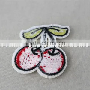 Beautiful 5*5 cm Embroidery Mini Cherry Printting Design Trim Custom Leather Patch thumbnail-5