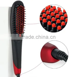 Newest LCD Temperature Fast Hair Brush Flat Iron Electric Hair Straightener Comb thumbnail-5