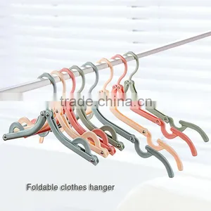 Travel Cloth Hanger Folding Magic Outdoor Travelling Hanger Plastic Clothese Dryer Pants Hanger Trousers Hanger thumbnail-3