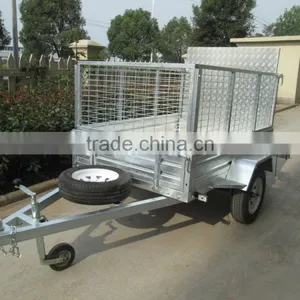 2016 Top 1 Hot Sale !!!!7x4ft Hot Dipped Galvanized Aluminium Ramp Caged Box Trailer thumbnail-4