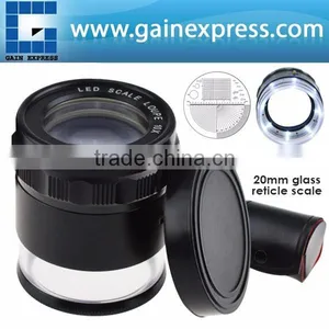 Magnifier Glass 10x 25mm Jewellers Eye Jewel Jewelry Loupe Reticle Scale 20mm With LED LIght thumbnail-1