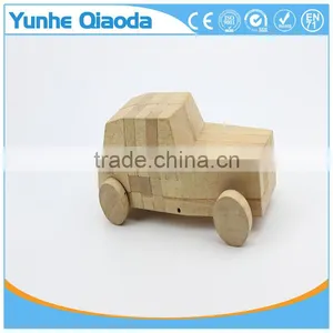 Wood 3D Vehicle Block Car 3D Woodcraft Kit Assemble Paint DIY 3D Puzzle Toys for Kids Adults the Best Birthday Gift thumbnail-4