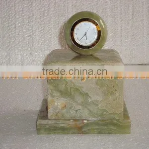 PAKISTAN FACTORY MADE EXPORT QUALITY CLOCKS ONYX MARBLE HANDICRAFTS thumbnail-1