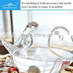 Hand Blown Clear Large Fish Shaped Glass Fish Bowl thumbnail-4