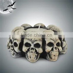 Resin Halloween Skull Candle Holder thumbnail-1