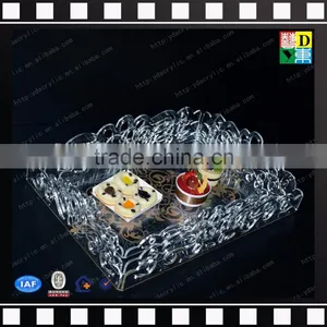 Restaurant Decorative Elegant Dessert Cracker Serving Tray Acrylic Serving Cracker Tray for Sale thumbnail-3