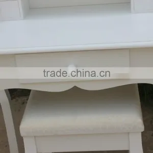 Modern Style White Wooden Dressing Table With Stool and Mirror? K/D Dresser thumbnail-5