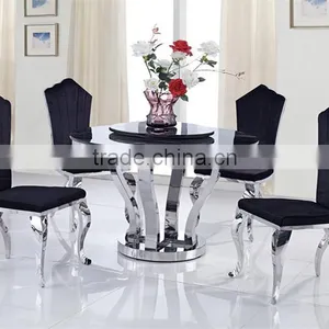 Promotion Modern Dinning Room Furniture Restaurant Round Glass Table and Chair AH6667-2 thumbnail-2