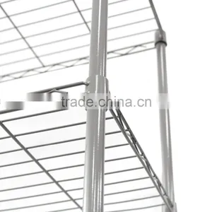 4-Tier Carbon Steel Black Shelf Storage Wire Metal Rack Shelving Suitable For Kitchen Home and Office thumbnail-2