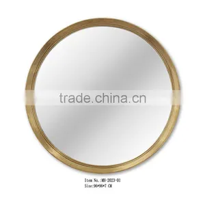 Wall Mounted Mirror In Stainless Steel Frame For Home Decor thumbnail-1