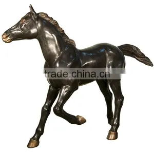 Garden Sculpture Metal Crafts Life Size Horse Statues Bronze Sculpture for Sale thumbnail-2