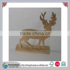Wooden Reindeer Decoration Carved Wooden Reindeer & Coat Christmas Decoration thumbnail-1