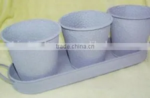 Vintage Round Planter Pots 10cm - Set of 3 thumbnail-1