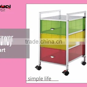 Home Furniture Mobile Storage Office Rolling Drawer Trolley Cart thumbnail-1