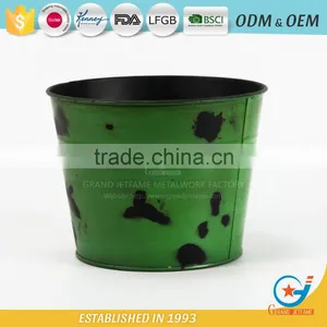 Garden Iron and Zinc Powder Coated Beautiful Flower Bucket Galvanized Buckets for Flowers thumbnail-1