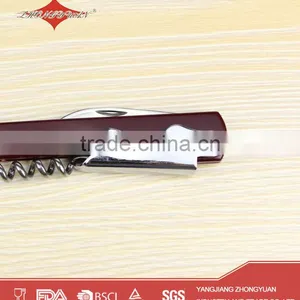 Custom Metal Novelty Wine Corkscrew Stainless Steel Bottle Opener With Knife thumbnail-3