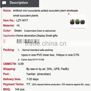 Artificial Mini Succulents Potted Succulent Plant Wholesale Small Succulent Plants thumbnail-2
