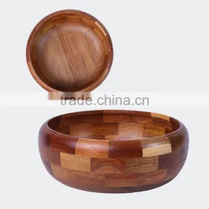 Health Care High Quality Hand Carved Bamboo Salad Bowl thumbnail-1