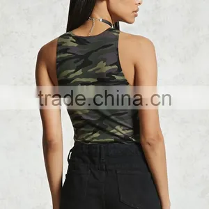 Adult Sexy Bodysuit Round Neckline Snap-button Closure Camo Print Bodysuit Thong thumbnail-4