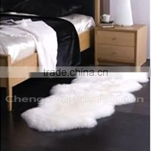 CX-D-112 Real Lamb Sheepskin Fur Wool Throw Blanket Fur Rug thumbnail-1