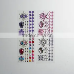 Set Of 4 Stick On Self Adhesive Gems Colorful Rhinestones,DIY Peel Off Jewels Pearls Sticker Sheet thumbnail-2