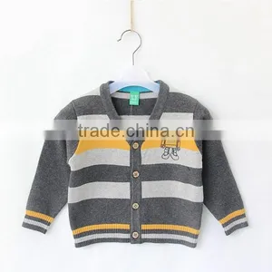 Baby Woolen Striped Sweater Cardigan thumbnail-1