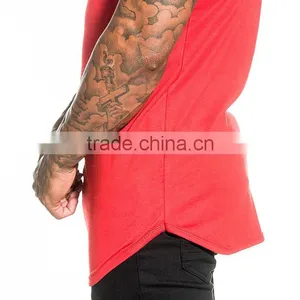 Mens Plain Gym Running Fitness T Shirt With Hem Bottom thumbnail-3