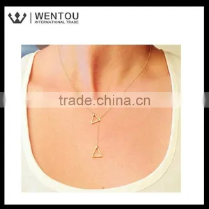 Wholesale Simple Design Geometric Triangulation Short Necklace thumbnail-3