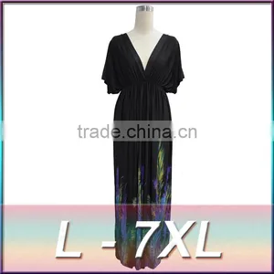 Hot 2016 High Quality Brand Women Summer Dresses Striped Print Long Dress Beach Boho Maxi Dress Feminine Plus Size Wholesale thumbnail-1