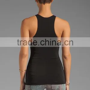 95% Rayon 5% Spandex Jersey Racer Black Tanks thumbnail-2
