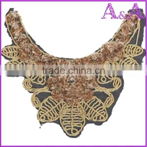 Rice White Small Wave Water Soluble Lace Trim Embroidered Crochet Lace Collar thumbnail-1