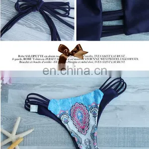 Women's Beach Strappy Reversible Bottom Bikini Set thumbnail-4