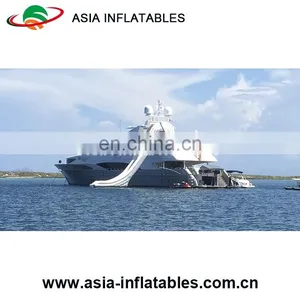 Mega Inflatable Water Slide in Sea, Inflatable Floating Slide, Giant Inflatable Yacht Water Slide for Sale thumbnail-4