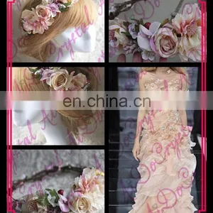 Aidocrystal Fashion Artificial Flower Crown, Wedding Bridal Fascinators, Women Hair Accessories thumbnail-1