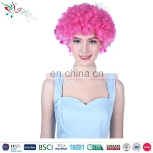 Cheap Wholesale Soccer Fans Synthetic Wig Carnival Party Football Fan Wig thumbnail-2