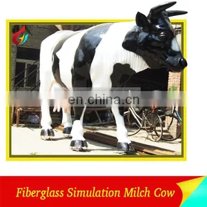 High Emulational Fiberglass Life Size Cow Statue thumbnail-1
