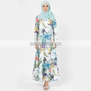 Custom Fashion Floral Dress Long Sleeve Muslim Jubah New Model Abaya in Dubai thumbnail-2