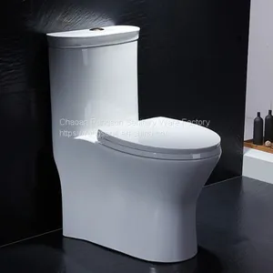 One Piece America Style Bathroom Sanitary Ware Ceramic Wc Toilet With Slow Down Seat Cover thumbnail-1