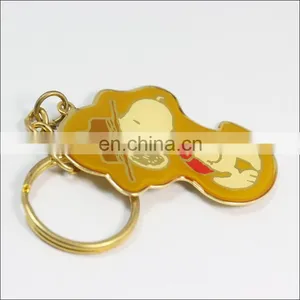 Custom Metal Metal Keychain Epoxy Printed Cartoon Dog Keyring Wholesale thumbnail-1