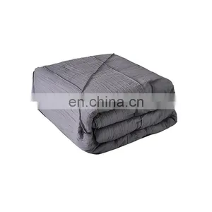 Home Bedroom Bedding Quilt Pillow Set Solid Color Bedspread Household Quilted Quilt Cover Embossed Bedspread Set thumbnail-5