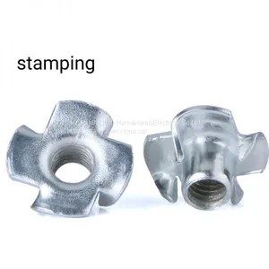 Carbon Steel DIN1624 T-slotted Zinc Plated m8 Thumb t Nut Four Claw 4 Prong Insert Tee Nuts for Wood Furniture thumbnail-4