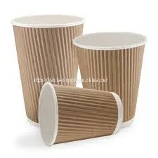 Ripple Cups 12oz Renewables Ripple Wrap Coffee Cup Disposable Corrugated Insulated Hot Cups With Lid thumbnail-1