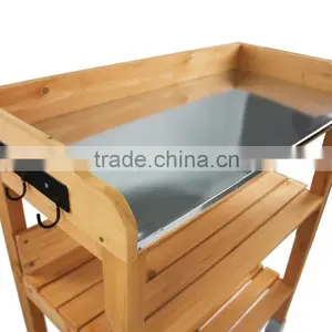 Ningbo FIr Outdoor Wooden Garden Potting Bench Nature Color thumbnail-3