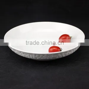 Porcelain Embossed Plate, 8" Porcelain Fruit Plate, Wholesale Porcelain Fruite Plates thumbnail-1