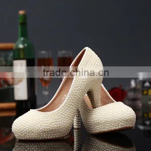 C71583A High Heel White Beautiful Wedding Party Shoes thumbnail-2