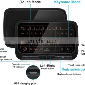 2.4Ghz Mini Wireless Keyboard Touchpad Combo With 3 Level Backlit Rechargeable Full Screen Remote Control for Android TV Box, P thumbnail-2