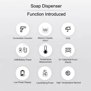 Commercial Wall Mounted 430ml Automatic Hand Sanitizer Alcohol Liquid Foam Spray Soap Dispenser thumbnail-2