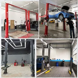 Economic Two 2 Post Hydraulic Car Lift Machine With Clear Floor One Side Electric Release For Sale #V-LZL-B-2240 thumbnail-5