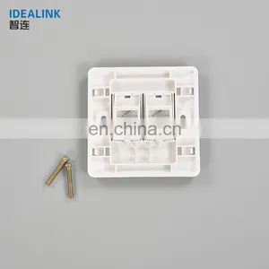 86*86mm 3m RJ45 2 Ports Network Keystone Wall Face Plate For Cat6 Cable thumbnail-3